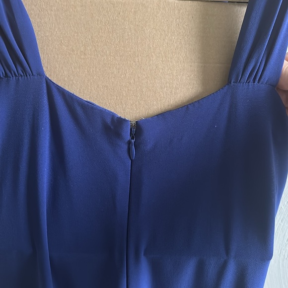 Cobalt Blue A-Line Halter Strap Midi Sequins Dress  16 - Picture 9 of 15